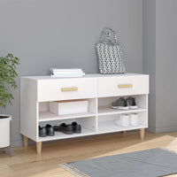 Thumbnail for Schuhschrank Weiß 102x35x55 cm Holzwerkstoff