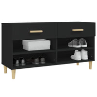 Thumbnail for Schuhschrank Schwarz 102x35x55 cm Holzwerkstoff