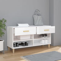 Thumbnail for Schuhschrank Hochglanz-Weiß 102x35x55 cm Holzwerkstoff