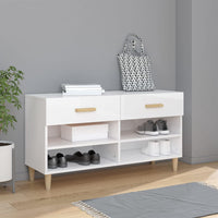 Thumbnail for Schuhschrank Hochglanz-Weiß 102x35x55 cm Holzwerkstoff