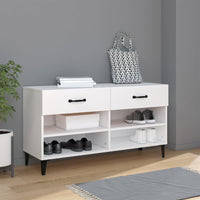 Thumbnail for Schuhschrank Weiß 102x35x55 cm Holzwerkstoff