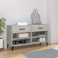 Thumbnail for Schuhschrank Betongrau 102x35x55 cm Holzwerkstoff