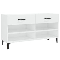 Thumbnail for Schuhschrank Hochglanz-Weiß 102x35x55 cm Holzwerkstoff