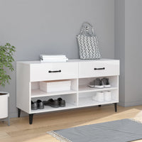 Thumbnail for Schuhschrank Hochglanz-Weiß 102x35x55 cm Holzwerkstoff