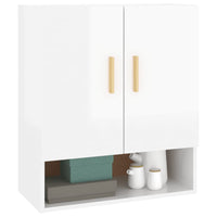 Thumbnail for Wandschrank Hochglanz-Weiß 60x31x70 cm Holzwerkstoff