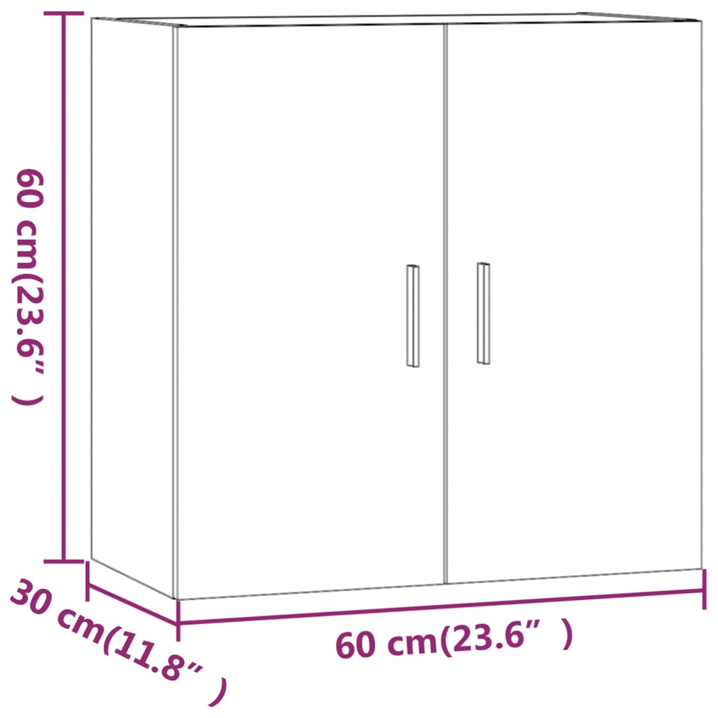 Wandschrank Hochglanz-Weiß 60x30x60 cm Holzwerkstoff