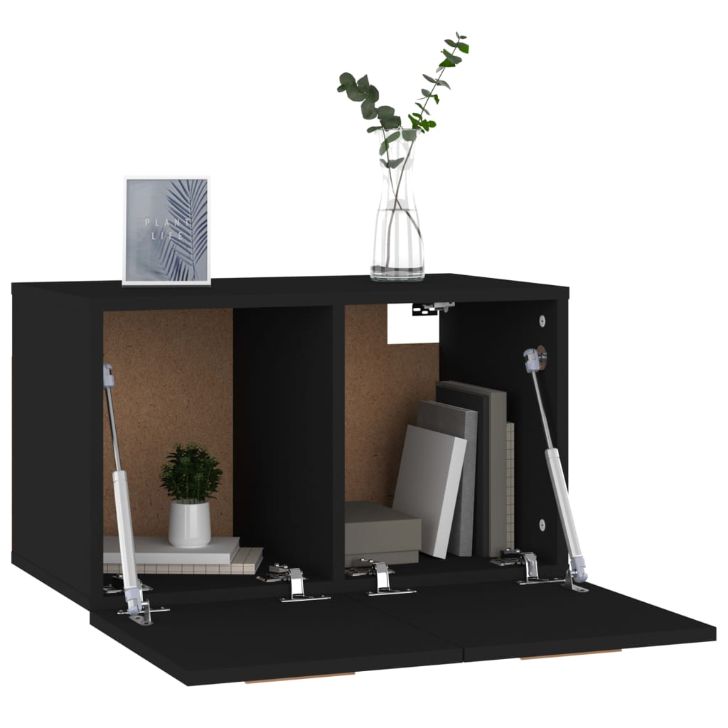 Wandschrank Schwarz 60x36,5x35 cm Holzwerkstoff
