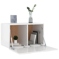 Thumbnail for Wandschrank Hochglanz-Weiß 60x36,5x35 cm Holzwerkstoff
