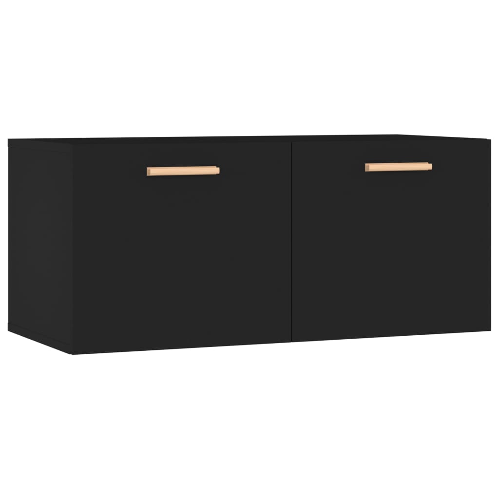 Wandschrank Schwarz 80x35x36,5 cm Holzwerkstoff
