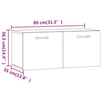 Thumbnail for Wandschrank Weiß 80x35x36,5 cm Holzwerkstoff