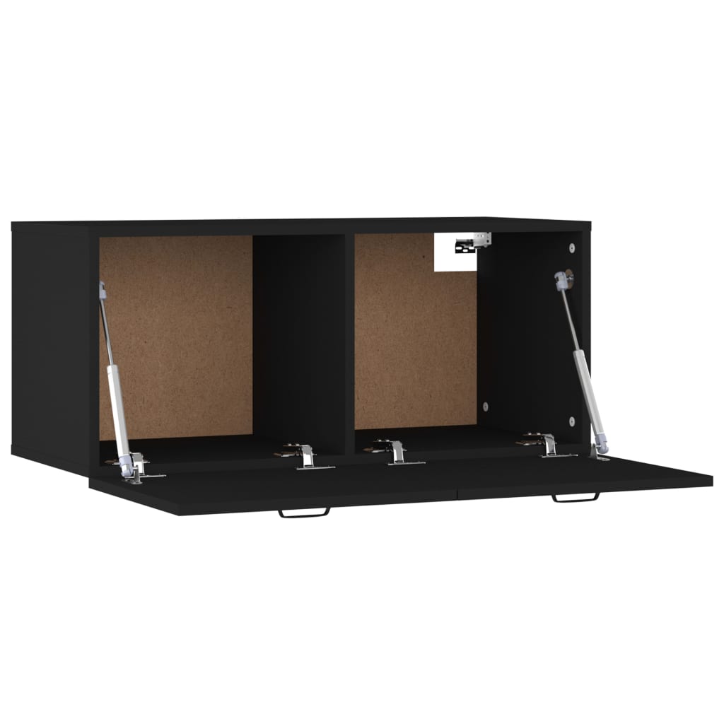 Wandschrank Schwarz 80x35x36,5 cm Holzwerkstoff