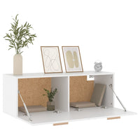 Thumbnail for Wandschrank Weiß 100x36,5x35 cm Holzwerkstoff