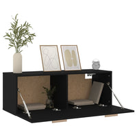 Thumbnail for Wandschrank Schwarz 100x36,5x35 cm Holzwerkstoff