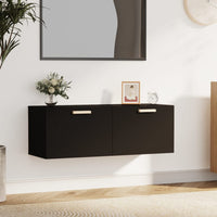 Thumbnail for Wandschrank Schwarz 100x36,5x35 cm Holzwerkstoff
