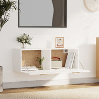 Thumbnail for Wandschrank Hochglanz-Weiß 100x36,5x35 cm Holzwerkstoff