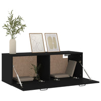 Thumbnail for Wandschrank Schwarz 100x36,5x35 cm Holzwerkstoff
