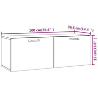 Thumbnail for Wandschrank Schwarz 100x36,5x35 cm Holzwerkstoff