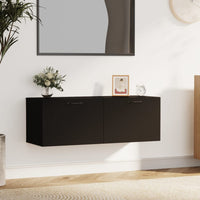 Thumbnail for Wandschrank Schwarz 100x36,5x35 cm Holzwerkstoff