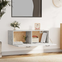 Thumbnail for Wandschrank Betongrau 100x36,5x35 cm Holzwerkstoff