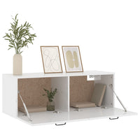 Thumbnail for Wandschrank Hochglanz-Weiß 100x36,5x35 cm Holzwerkstoff