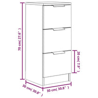 Thumbnail for Sideboard Braun Eichen-Optik 30x30x70 cm Holzwerkstoff