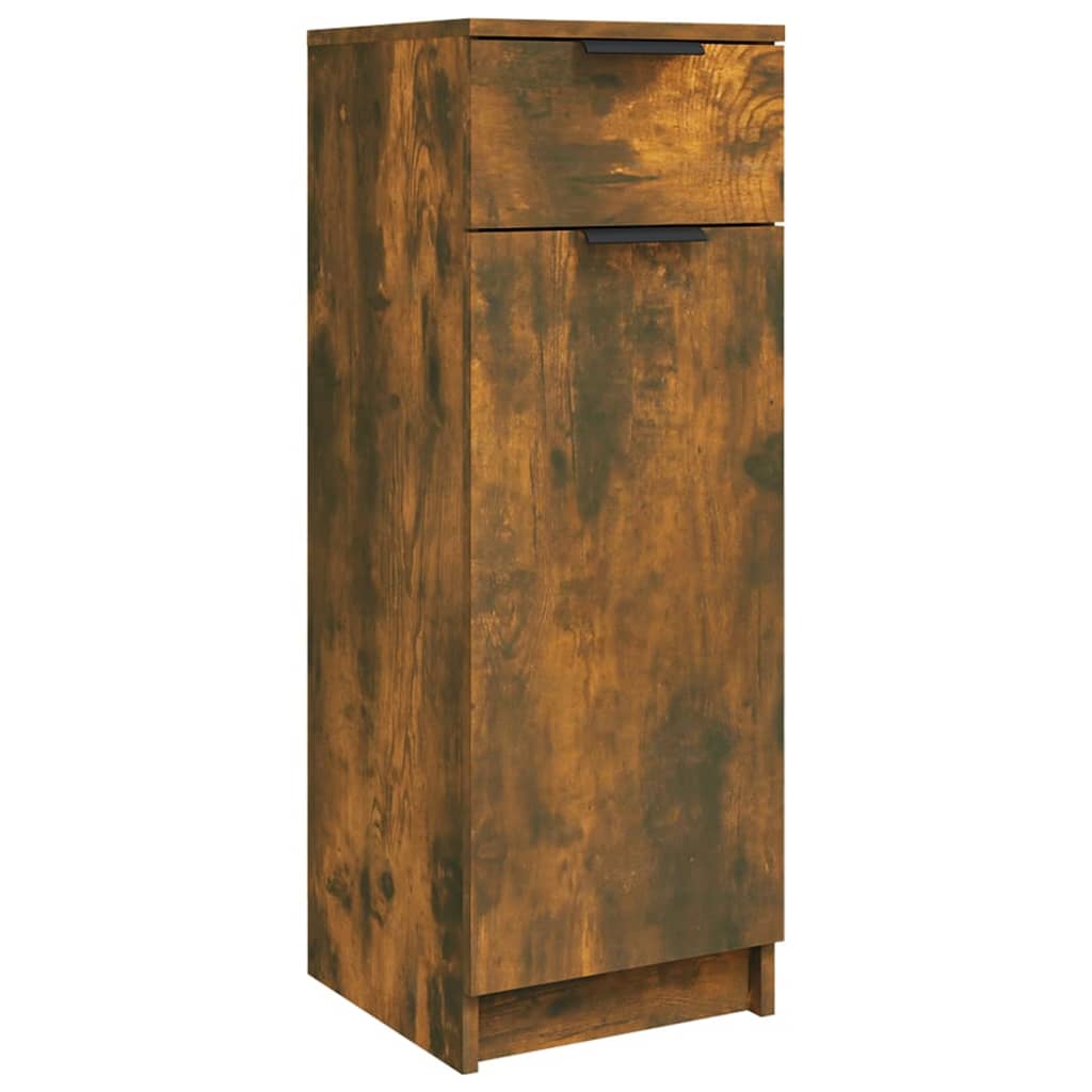 Badezimmerschrank Räuchereiche 32x34x90 cm Holzwerkstoff