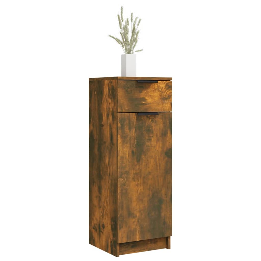 Badezimmerschrank Räuchereiche 32x34x90 cm Holzwerkstoff