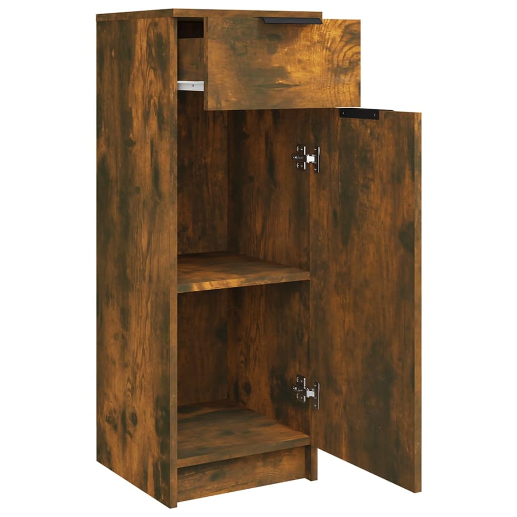 Badezimmerschrank Räuchereiche 32x34x90 cm Holzwerkstoff