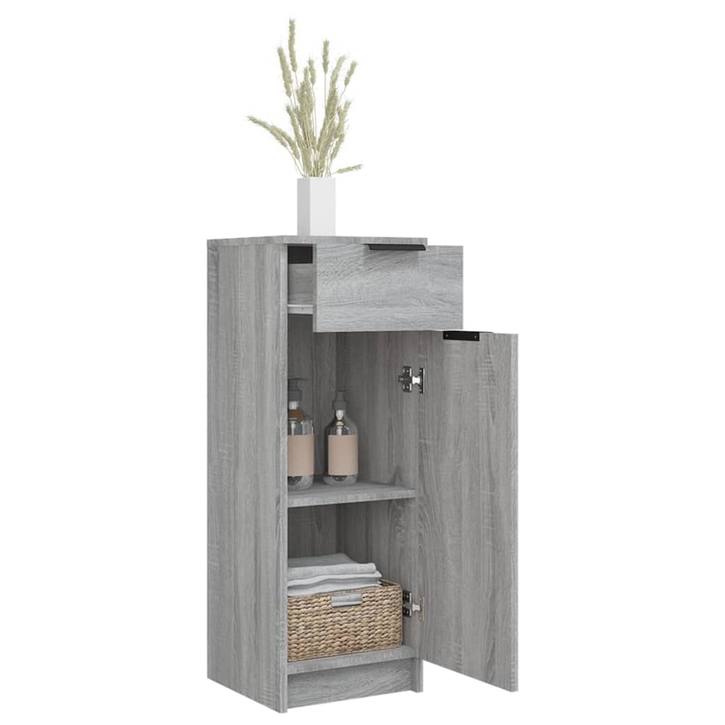 Badezimmerschrank Grau Sonoma 32x34x90 cm Holzwerkstoff