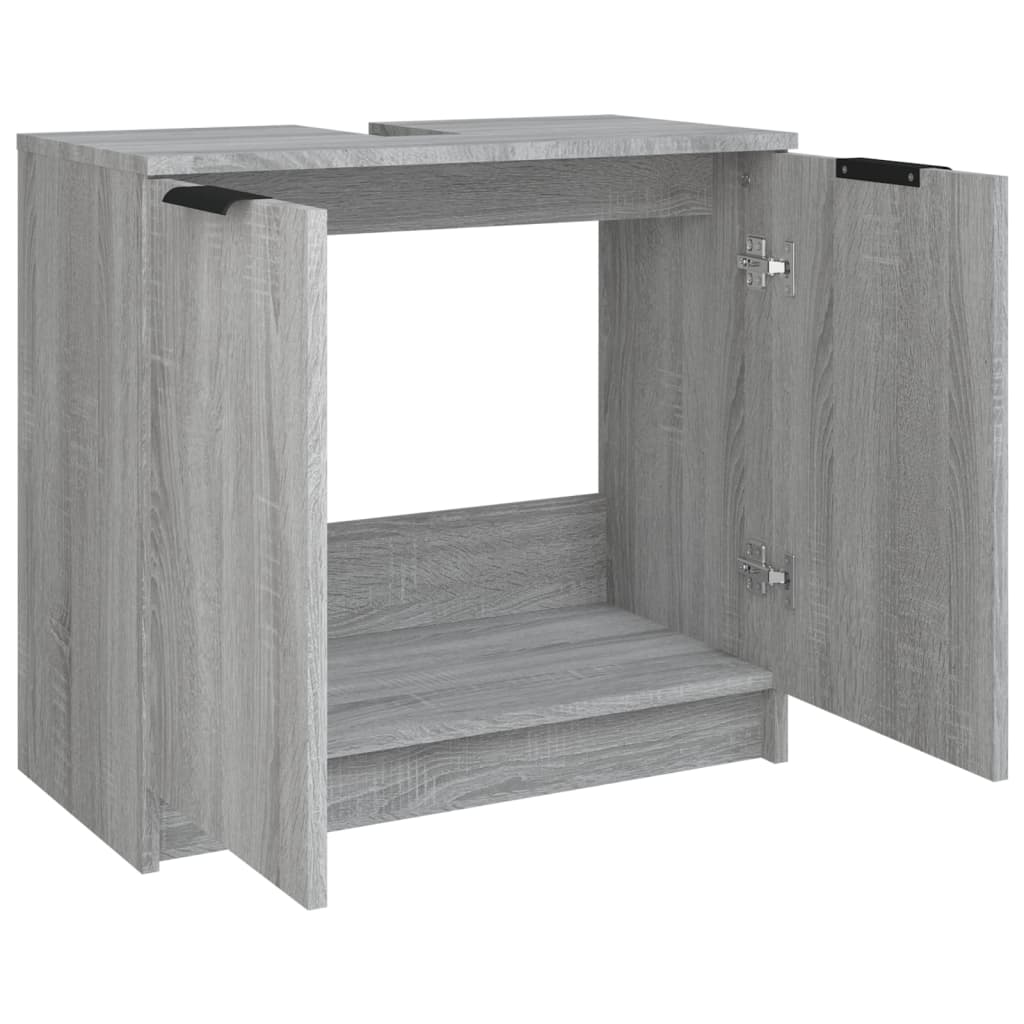 Badezimmerschrank Grau Sonoma 64,5x33,5x59 cm Holzwerkstoff