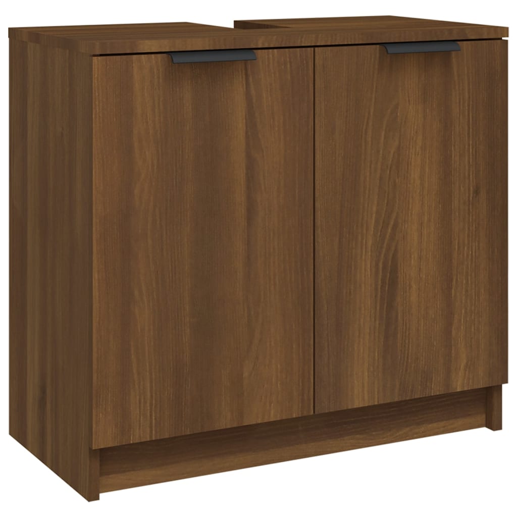 Badezimmerschrank Braun Eiche 64,5x33,5x59 cm Holzwerkstoff