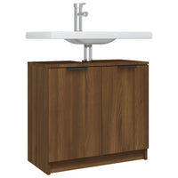 Thumbnail for Badezimmerschrank Braun Eiche 64,5x33,5x59 cm Holzwerkstoff