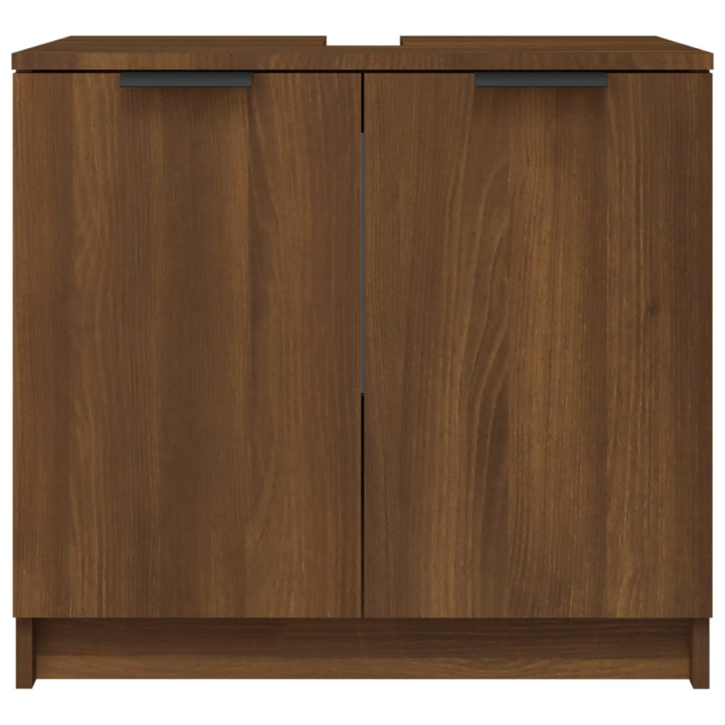 Badezimmerschrank Braun Eiche 64,5x33,5x59 cm Holzwerkstoff