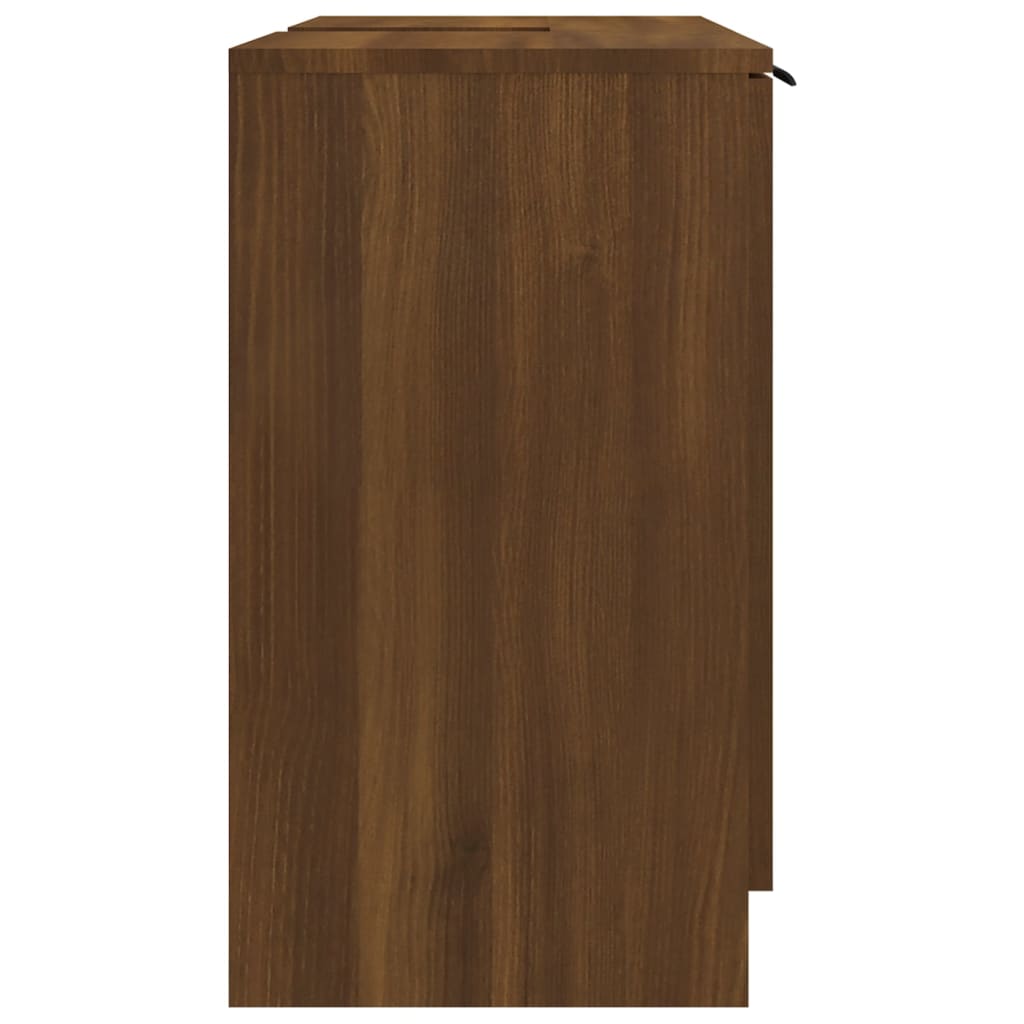 Badezimmerschrank Braun Eiche 64,5x33,5x59 cm Holzwerkstoff