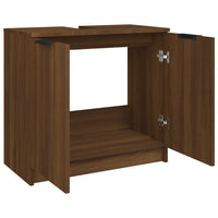 Thumbnail for Badezimmerschrank Braun Eiche 64,5x33,5x59 cm Holzwerkstoff