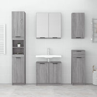 Thumbnail for Badschrank Grau Sonoma 32x34x188,5 cm Holzwerkstoff
