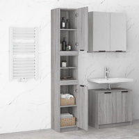 Thumbnail for Badschrank Grau Sonoma 32x34x188,5 cm Holzwerkstoff