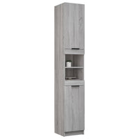 Thumbnail for Badschrank Grau Sonoma 32x34x188,5 cm Holzwerkstoff