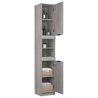 Thumbnail for Badschrank Grau Sonoma 32x34x188,5 cm Holzwerkstoff