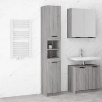 Thumbnail for Badschrank Grau Sonoma 32x34x188,5 cm Holzwerkstoff