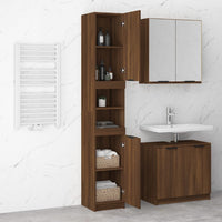 Thumbnail for Badschrank Braun Eichen-Optik 32x34x188,5 cm Holzwerkstoff