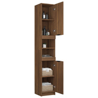 Thumbnail for Badschrank Braun Eichen-Optik 32x34x188,5 cm Holzwerkstoff