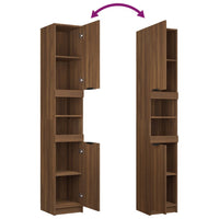 Thumbnail for Badschrank Braun Eichen-Optik 32x34x188,5 cm Holzwerkstoff