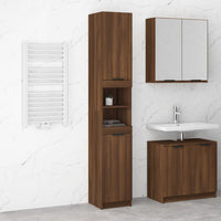 Thumbnail for Badschrank Braun Eichen-Optik 32x34x188,5 cm Holzwerkstoff