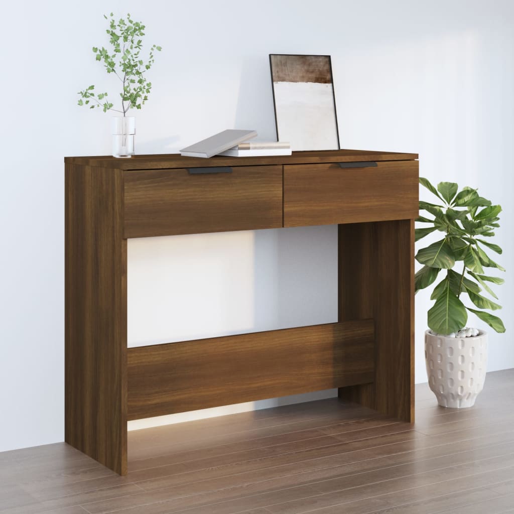 Konsolentisch Braun Eichen-Optik 90x36x75 cm Holzwerkstoff