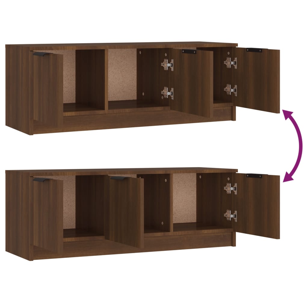 TV-Schrank Braun Eichen-Optik 102x35x36,5 cm Holzwerkstoff