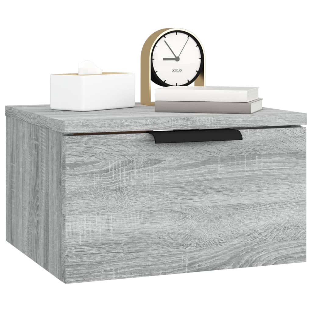 Wand-Nachttisch Grau Sonoma 34x30x20 cm