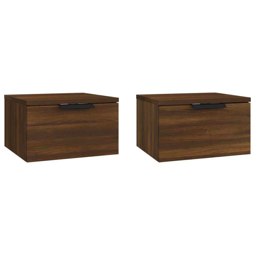 Wand-Nachttische 2 Stk. Braun Eiche 34x30x20 cm