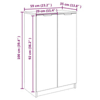 Thumbnail for Schuhschrank Räuchereiche 59x35x100 cm Holzwerkstoff