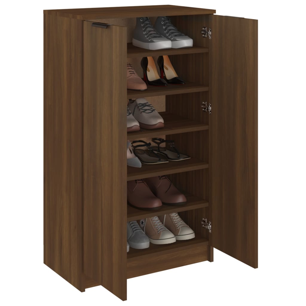 Schuhschrank Braun Eichen-Optik 59x35x100 cm Holzwerkstoff
